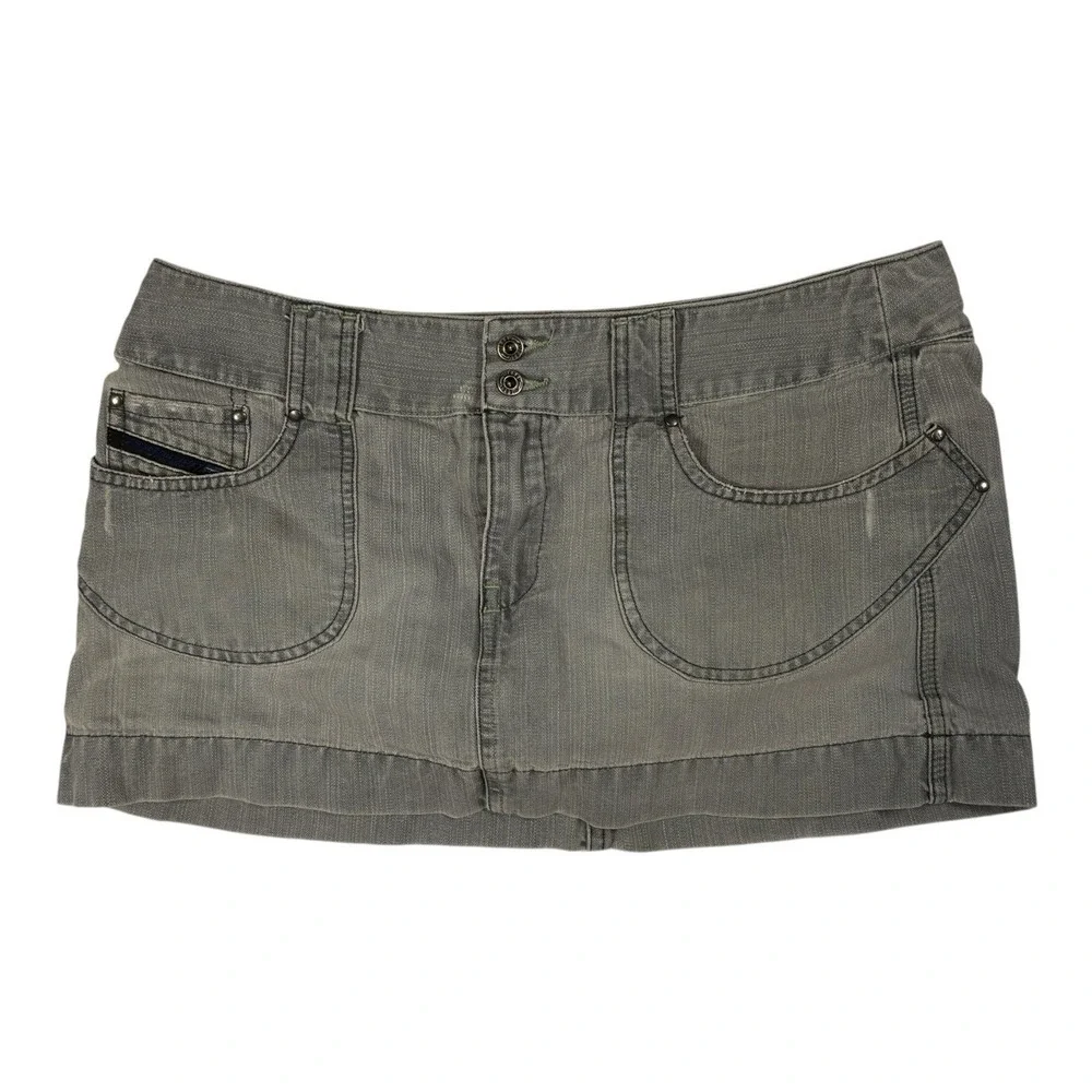 Y2k Diesel Gray Mini Skirt 31 Vintage Model Off Duty Grunge - Picture 1 of 6